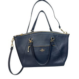 Coach Leather Navy Blue 2 way Bag 58874 W35H22D10