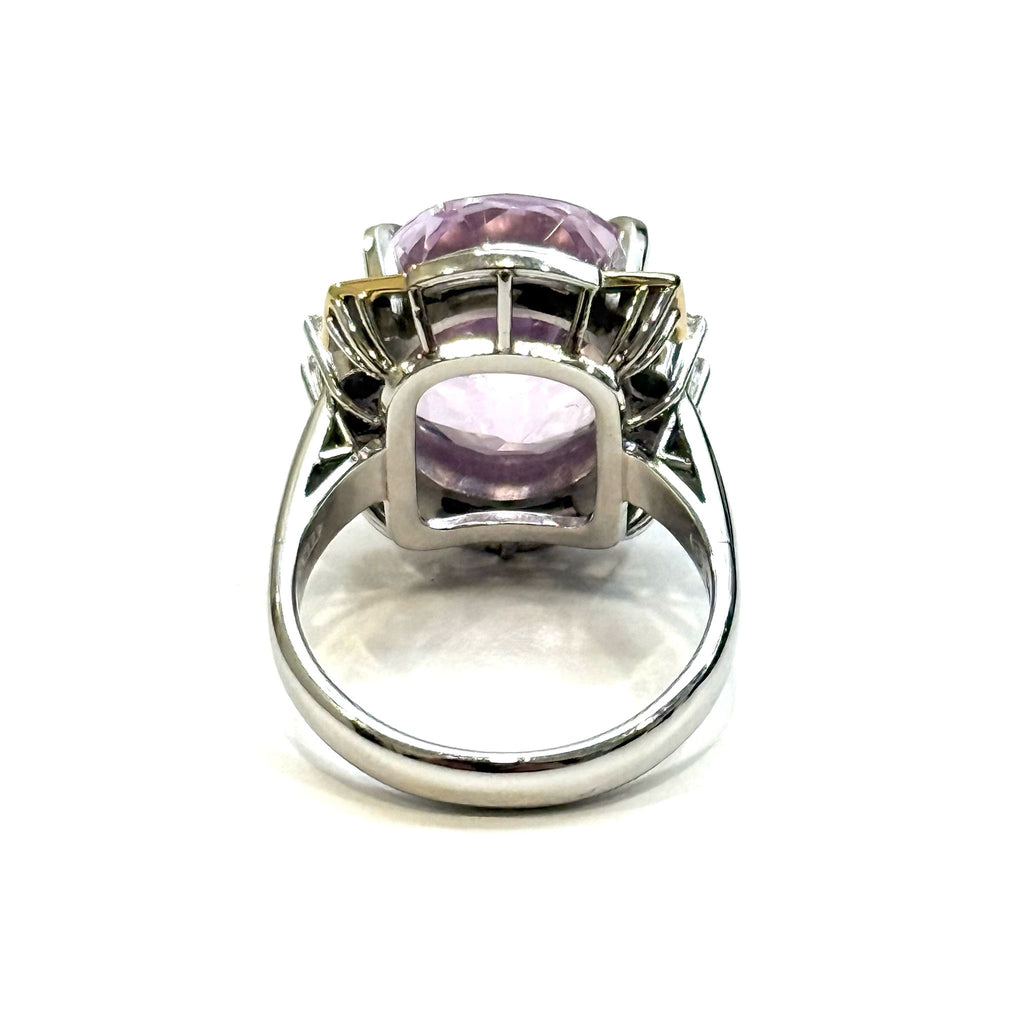 18KWG/YG Kunzite & Diamond Ring