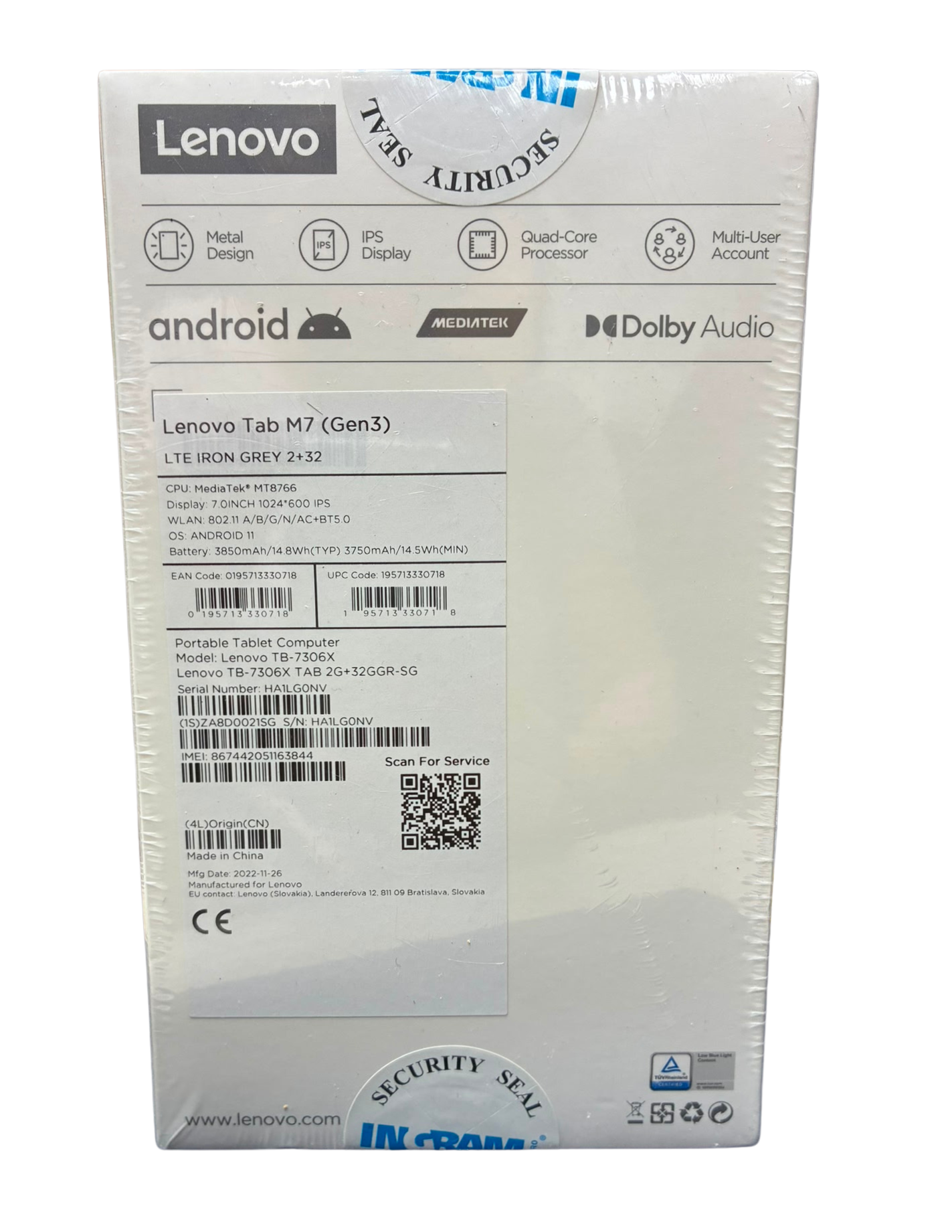 Lenovo Tab M7 Gen 3 LTE Iron Grey 2+32GB