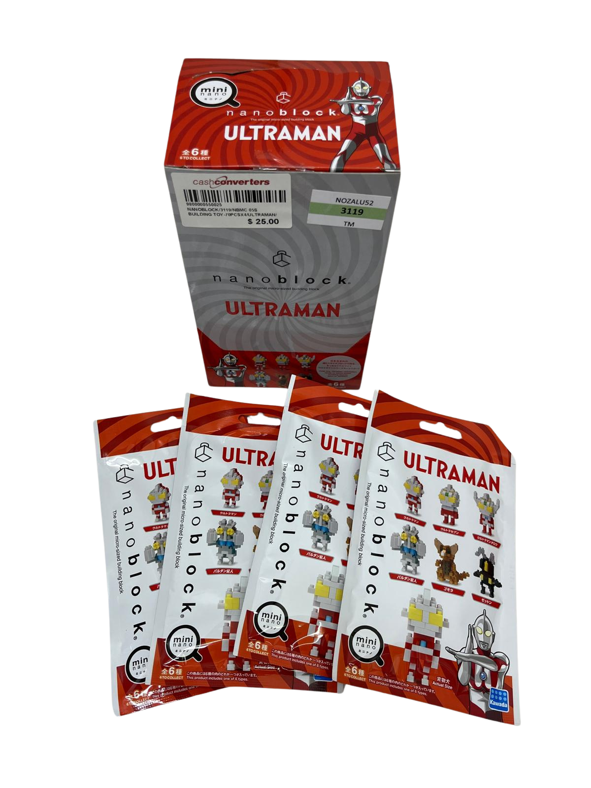 Nanoblock NBMC05 Ultraman Mini Sized Building Blocks Box Of 4 Random Individual Pieces