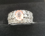 18KWG Padparadscha Sapphire Diamond ring