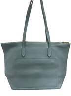 Furla Net Medium Tote Bag Slate Blue Pebbled Leather