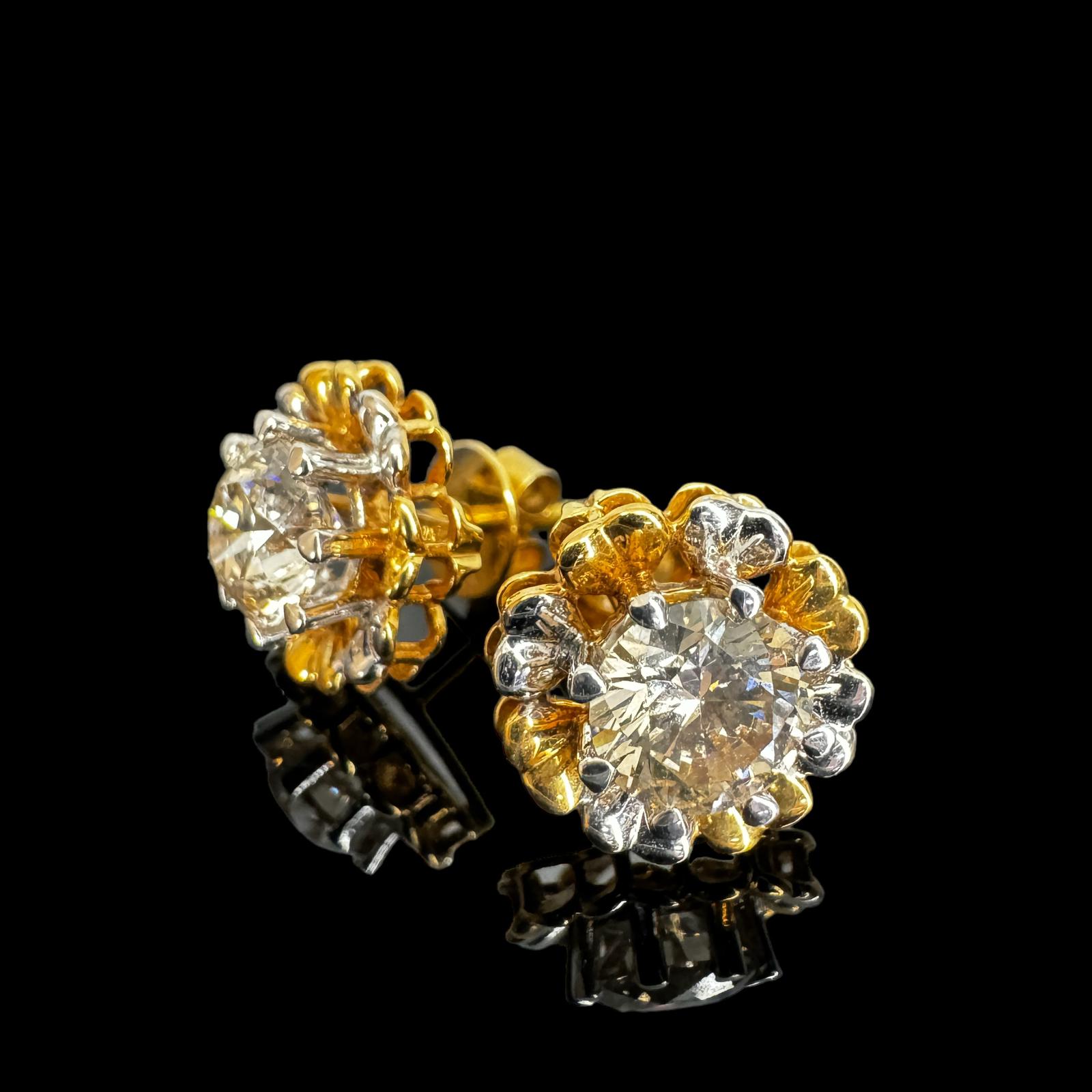 Diamond Earrings 18K yellow gold D2=2.24 / 5.09gm Secondary image
