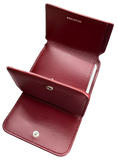Balenciaga Cash Mini Trifold Wallet Bordeaux Grained Calf Leather