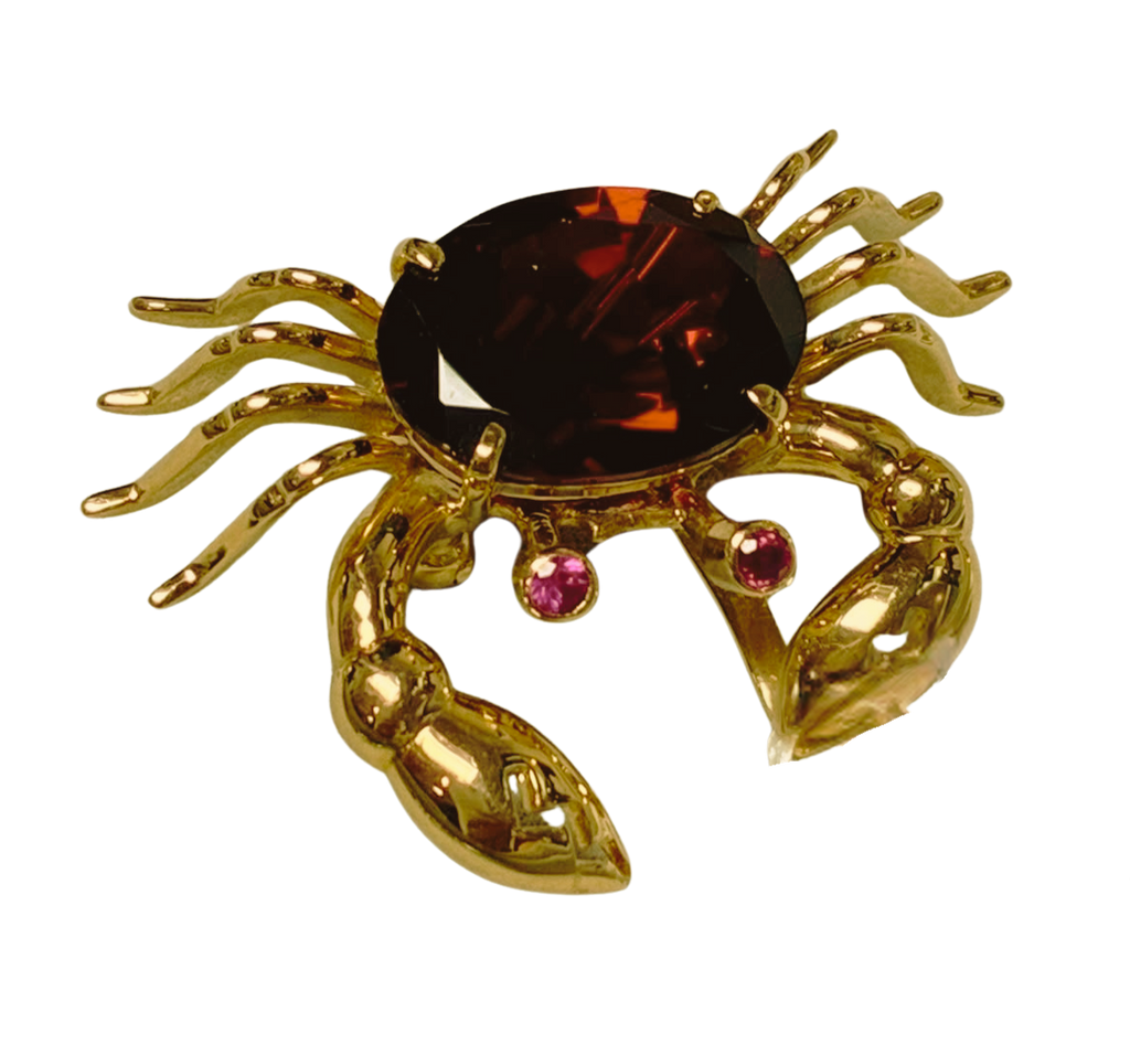 750YG 6.27G Garnet And Ruby Brooch 6.9G