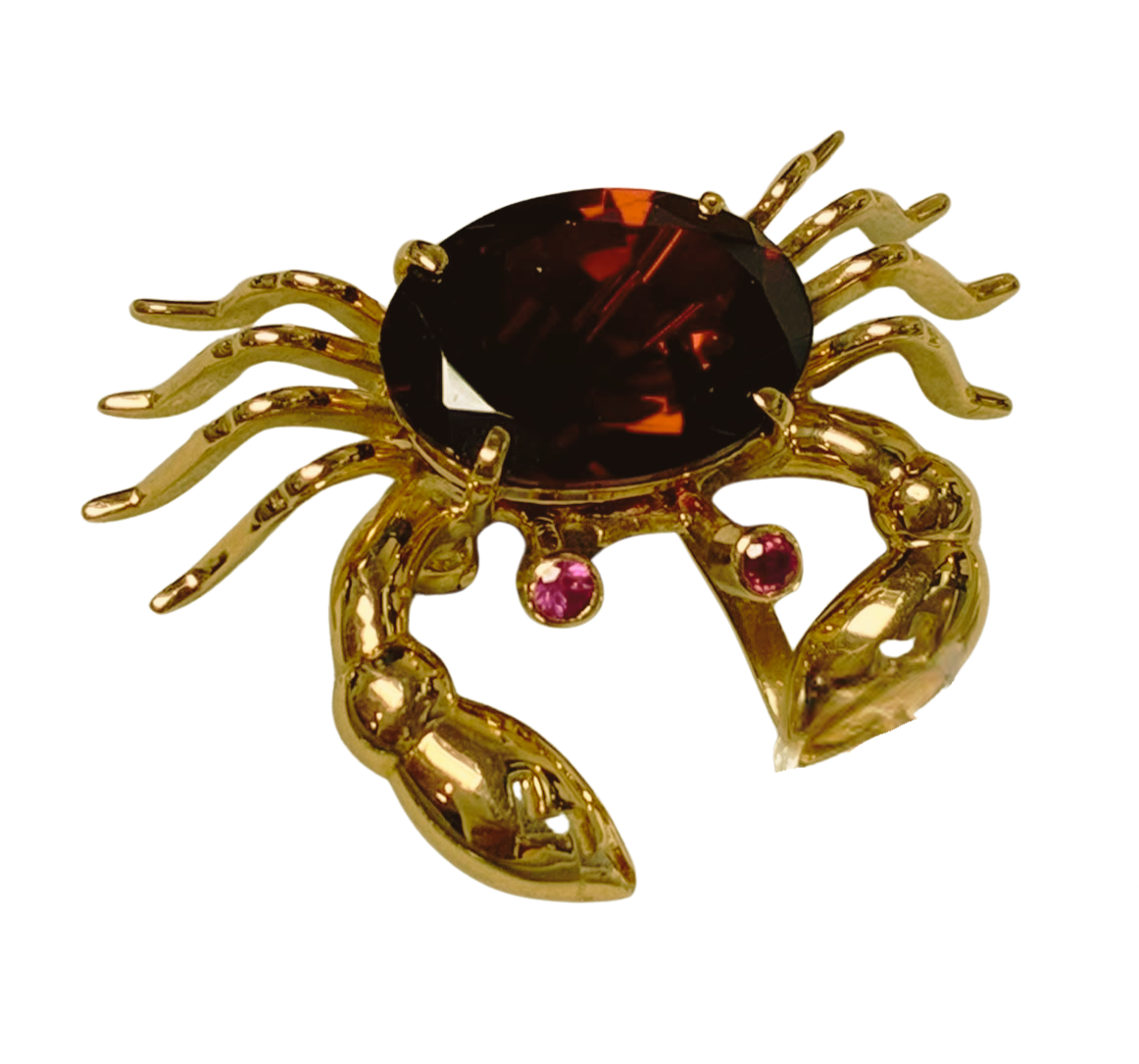 750YG 6.27G Garnet And Ruby Brooch 6.9G