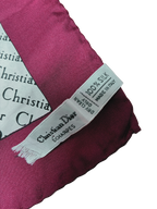 Christian Dior Vintage Silk Monogram Scarf Solid Burgundy Border All Over Repeating Oblique Logo Print 67CM X 67CM