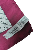 Christian Dior Vintage Silk Monogram Scarf Solid Burgundy Border All Over Repeating Oblique Logo Print 67CM X 67CM
