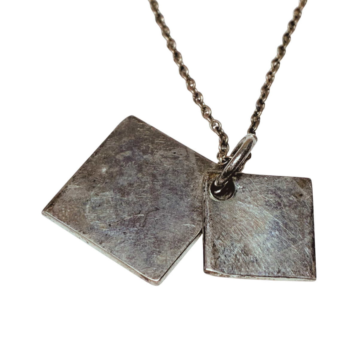 Tiffany And Co Sterling Silver Square Notes Pendant Necklace 5.7GM