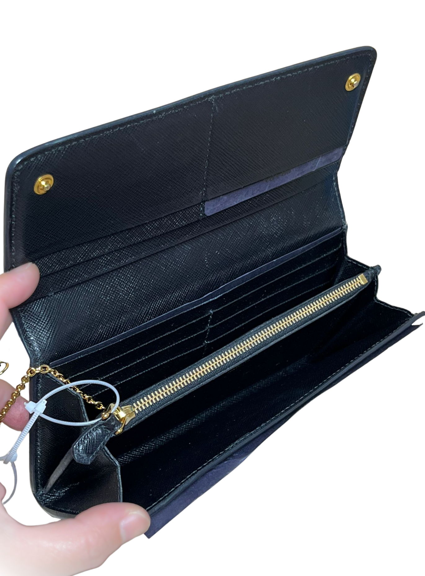 Prada Large Saffiano Leather Wallet Black