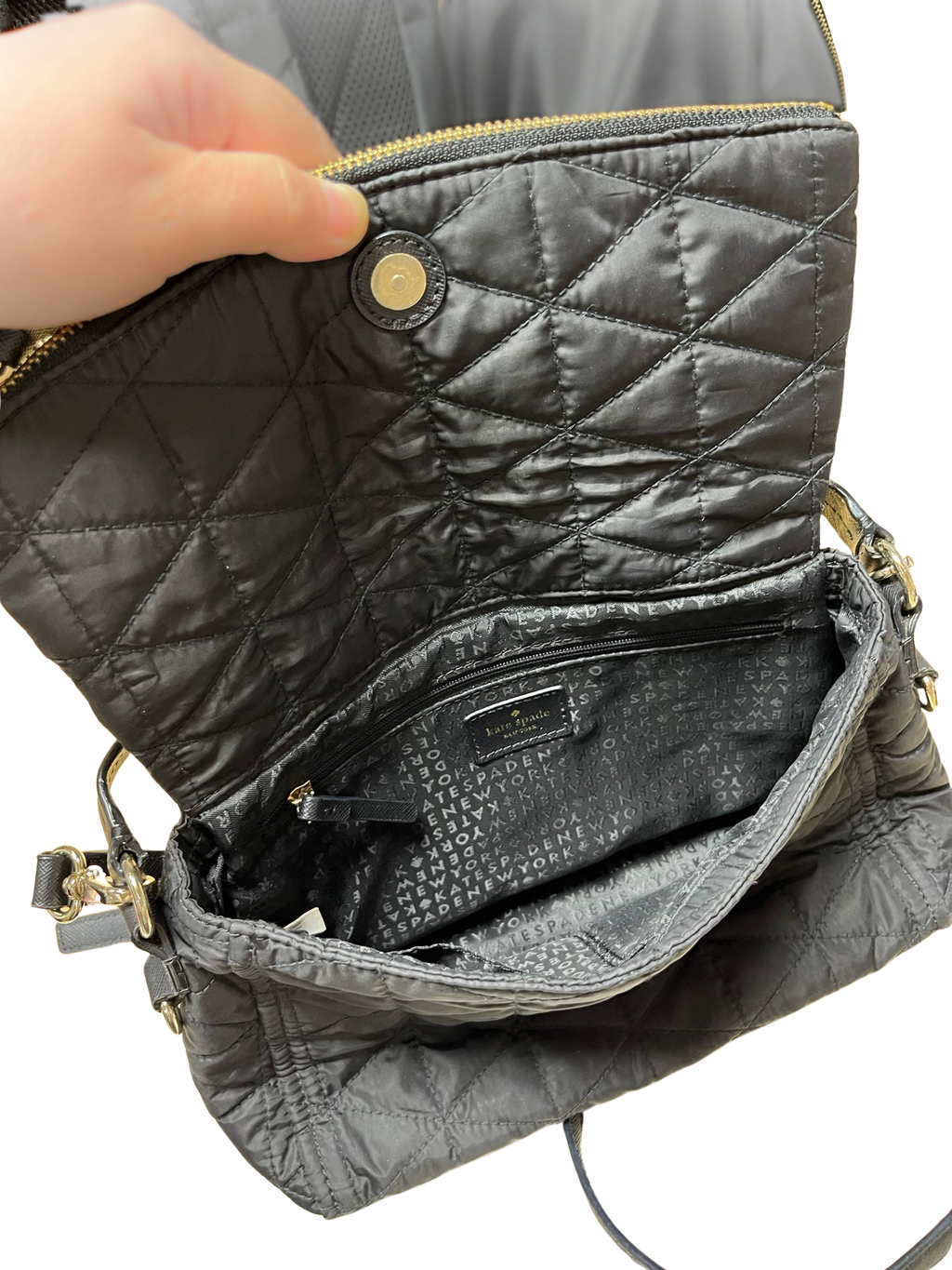 Kate Spade Wilson Road Quilted Miri Black Nylon Cross Body Bag