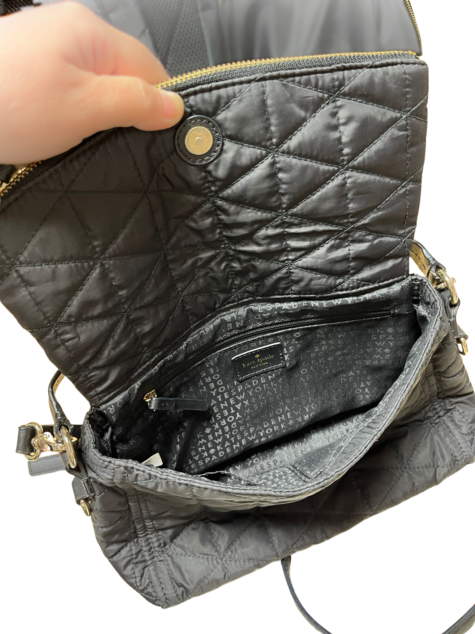 Kate Spade Wilson Road Quilted Miri Black Nylon Cross Body Bag