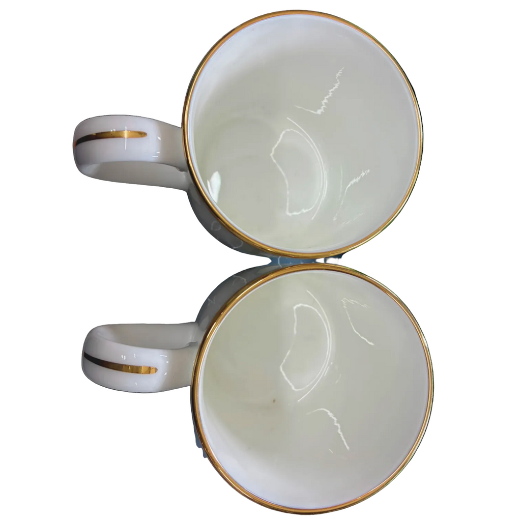 Tiffany & Co D8H9 Gold Band Pair Mug Set