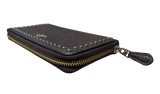 COACH Accordion Round Zip Long Wallet With Lacquer Rivets