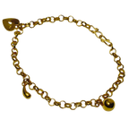 916YG Link Bracelet With Dangling Charms 5.8GM