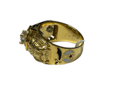 14KYG 32nd Degree Masonic Scottish Rite 0.72Ct Diamond Ring 10.6GM