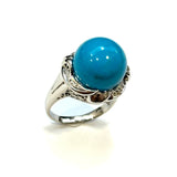 PT900 Turquoise & Diamond Ring