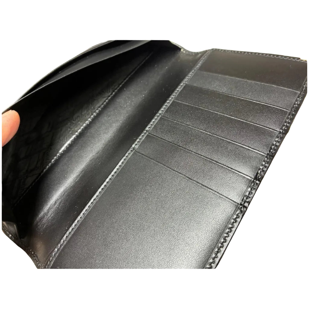 Dunhill Long Wallet Gold Tone Metal Corner