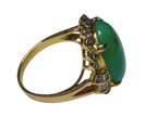 850YG Jade And Diamond Ring 7.6GM