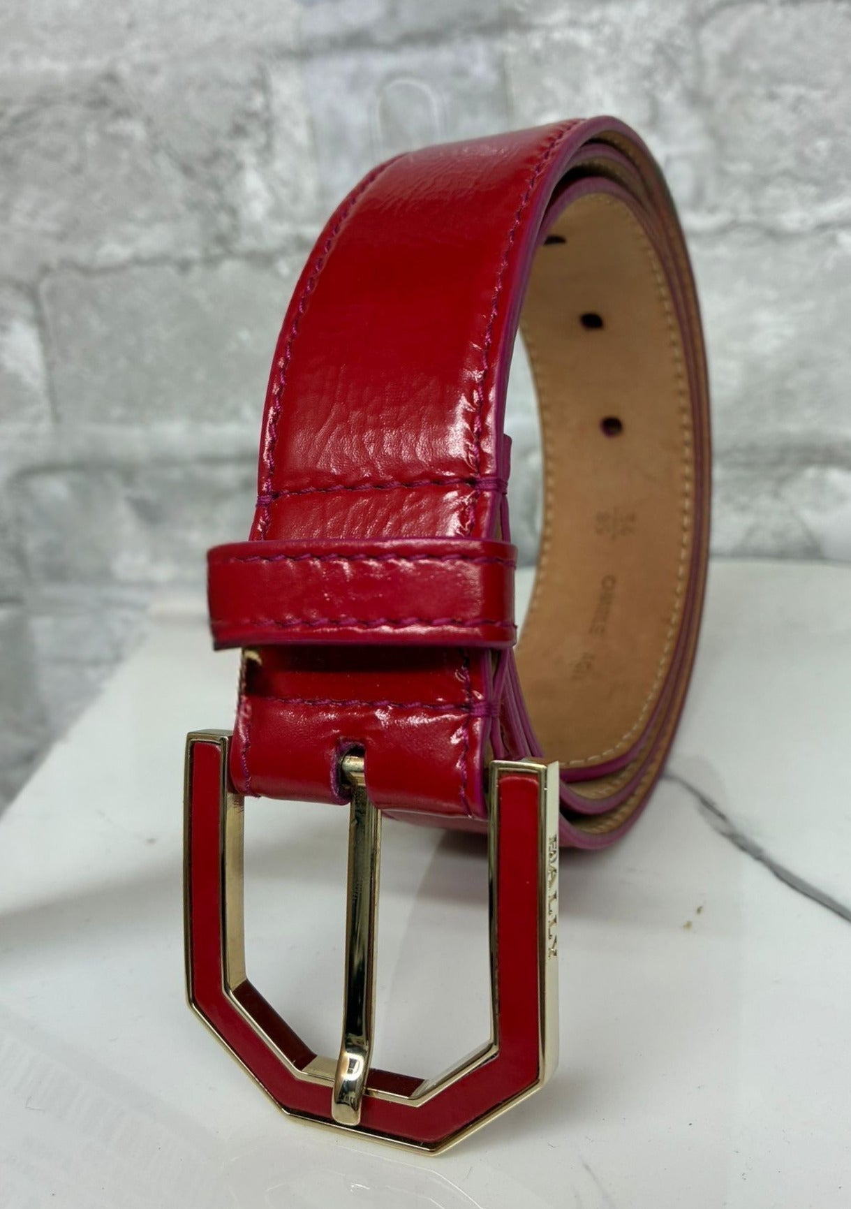 Bally Red Patent Leather Belt