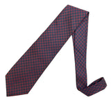 Dunhill Red With Blue Square Necktie