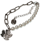 Swarovski 5705720 Swan Bracelet Crystal Pearlv Black Mixed Metal finish