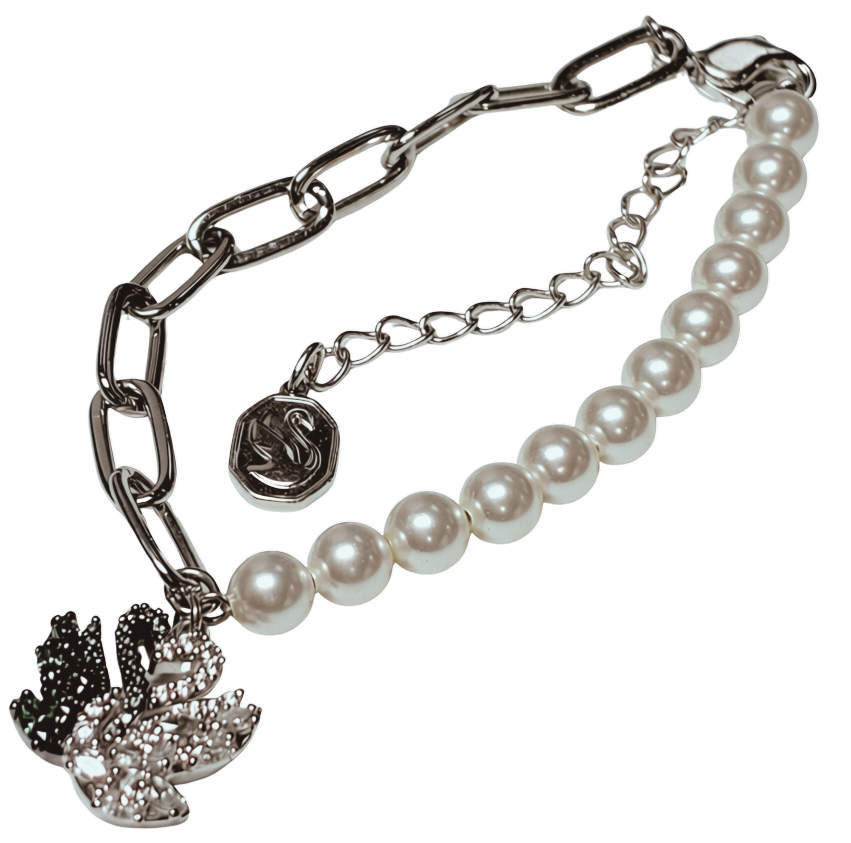 Swarovski 5705720 Swan Bracelet Crystal Pearlv Black Mixed Metal finish