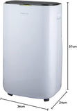 Mistral MDH2065 - Dehumidifier with Ionizer and UV, 20L deposit capacity, up to 20L/day, 195m3/h airflow, 42dB, white colour