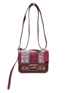 Coach Alie Shoulder Bag 18 In Signature Jacquard With Snakeskin Detail Brass Burgundy Blk Cherry