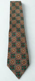 Dunhill Green Red Geometric Pattern Silk Necktie