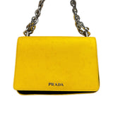 Prada Yellow Saffiano Chain Shoulder Bag