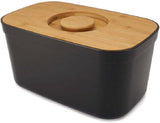 Joseph Joseph Bread Bin With Removable Bamboo Chopping Board Lid Black