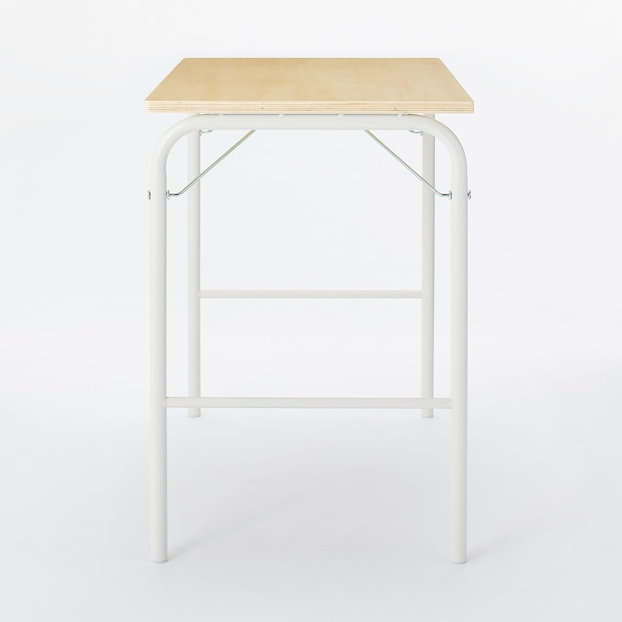 MUJI 12132233 Steel Pipe Table, Off White, Foldable,