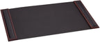 Dacasso Wood & Leather Pad With Side Rails Luxury Leather Desk Blotter 34inx20in Walnut Black