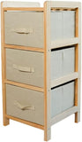 ecoHOUZE MS-2113 3 Tier Wooden Fabric Dresser, Wooden Top Surface, Easy Pull Handle, Foldable drawers for easy storage, Versatile, Durable, Sturdy, Minimal...