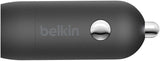 Belkin 20 Watt USB C Car Charger with Fast Charging for Apple iPhone 14, 13, iPad Pro, Samsung Galaxy S22 Ultra & More (Cable Not Included) - Black