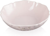 Le Creuset Frill Dish with Gold Decal, 20cm, Macaron Pink