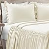Lush Decor Ruffle Skirt Bedspread Set - 3-Piece Luxurious Farmhouse Bedding