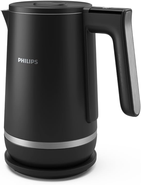 Philips Double-Walled 7000 Series HD9396/90 - Kettle, 1.7L, 1850-2200W, Double-walled Insulating Layer, Keep Warm Function, Stainless Steel Pot, Black