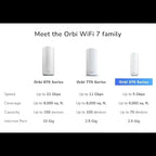 NETGEAR Orbi 370 Series Dual Band BE5000 WiFi 7 Mesh Network System RBE373 3 Pack
