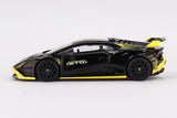 TrueScale Miniatures MINI GT 1/64 Lamborghini Huracan STO Nero Noctis Right Handle, Finished