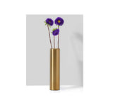 Serene Spaces Living Matte Gold Floral Cylinder Vase