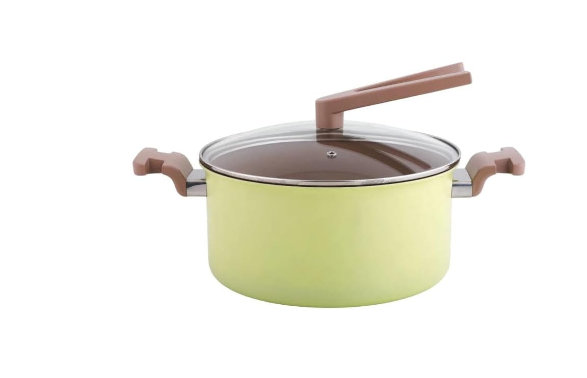 Safico Pro 1942-01-00808 Aluminium Nonstick Ceramic Induction Casserole with Standable Handle, 3.5L, Green