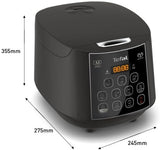 Tefal Easy Rice Plus RK736B - Rice Cooker, 750W, Fuzzy Logic with Spherical Pot, 1.8L, AI Smart Cooking, 11 cooking programs, Coal