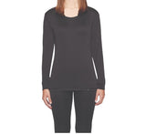 Terramar Women's 100% Silk Thermasilk Pointelle Scoop Shirt Baselayer, Size L