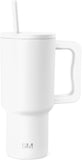 Simple Modern 30 oz Tumbler with Handle and Straw Lid | Insulated Cup Reusable Stainless Steel Water Bottle Travel Mug Cupholder Friendly | Gifts for Women Men Him Her | Trek Collection | Winter White