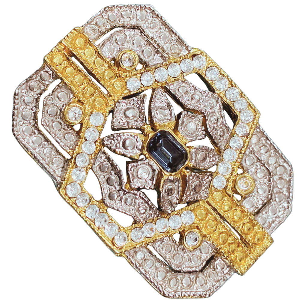 Gold Tone Metal  Vintage Art Deco Style Brooch