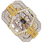 Gold Tone Metal  Vintage Art Deco Style Brooch