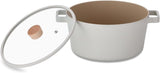 NEOFLAM Fika 26cm Casserole Non Stick Xtrema Ceramic Coating Silicone Rimmed Glass Lid