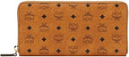 MCM Visetos Large Zip Around Wallet Cognac Colorway
